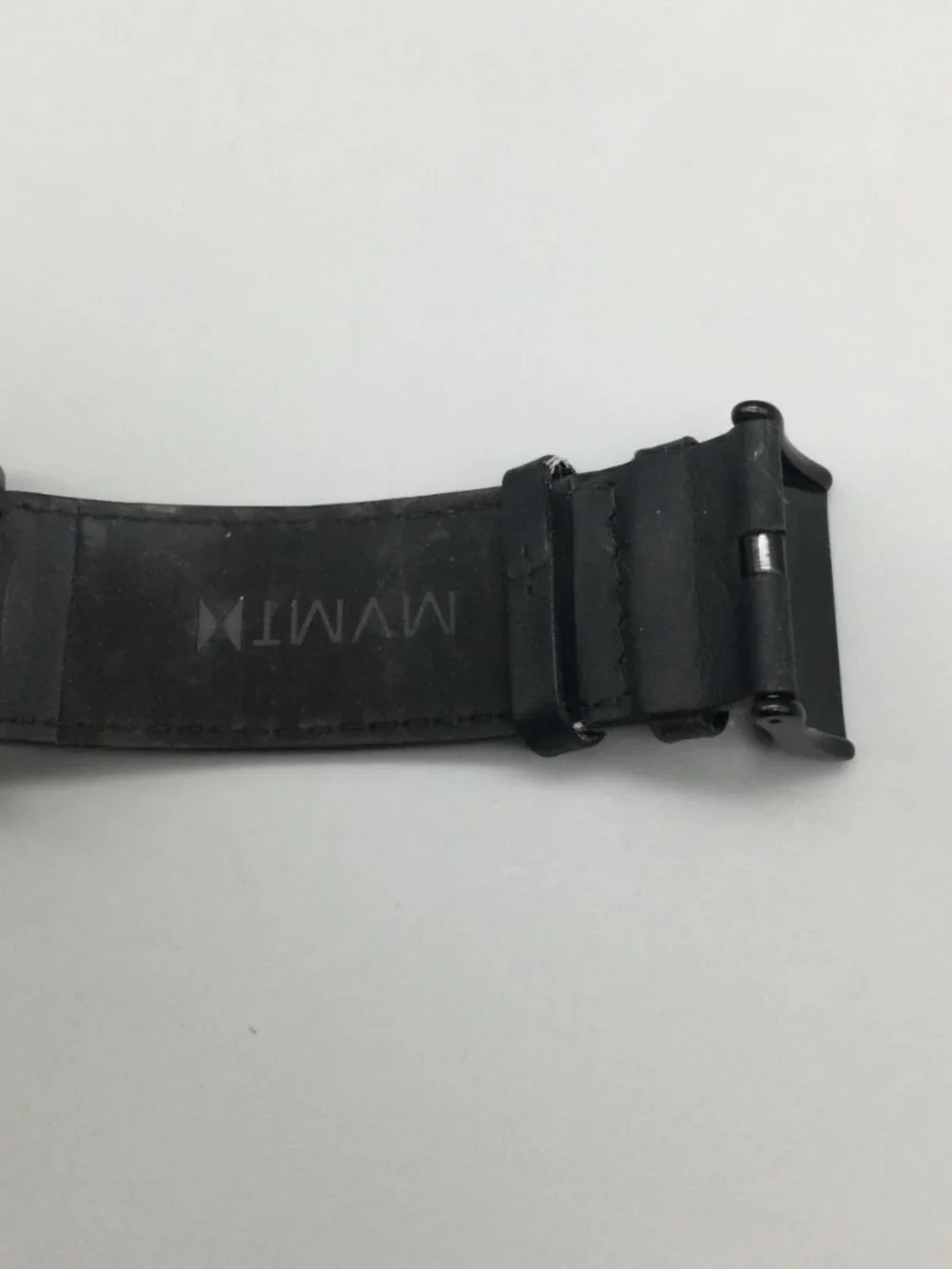 MVMT Black Rose Mens Watch 45mm Black Rose Gold Leather Band New Battery
